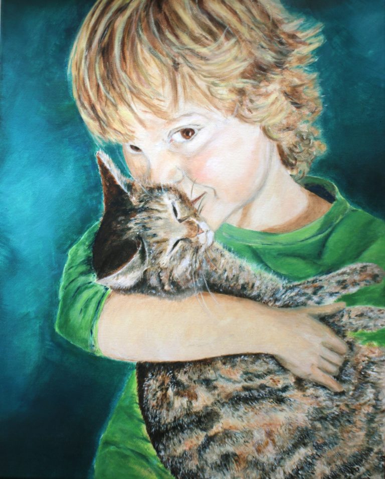 Emil und Bambes (2025/26), Öl auf Leinwand, 50 x 40 cm