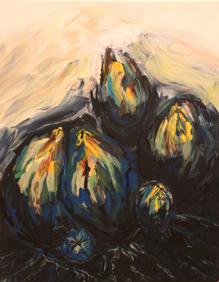 Kräfte sammeln (2022), Acryl auf Leinwand, 50 c 40 cm