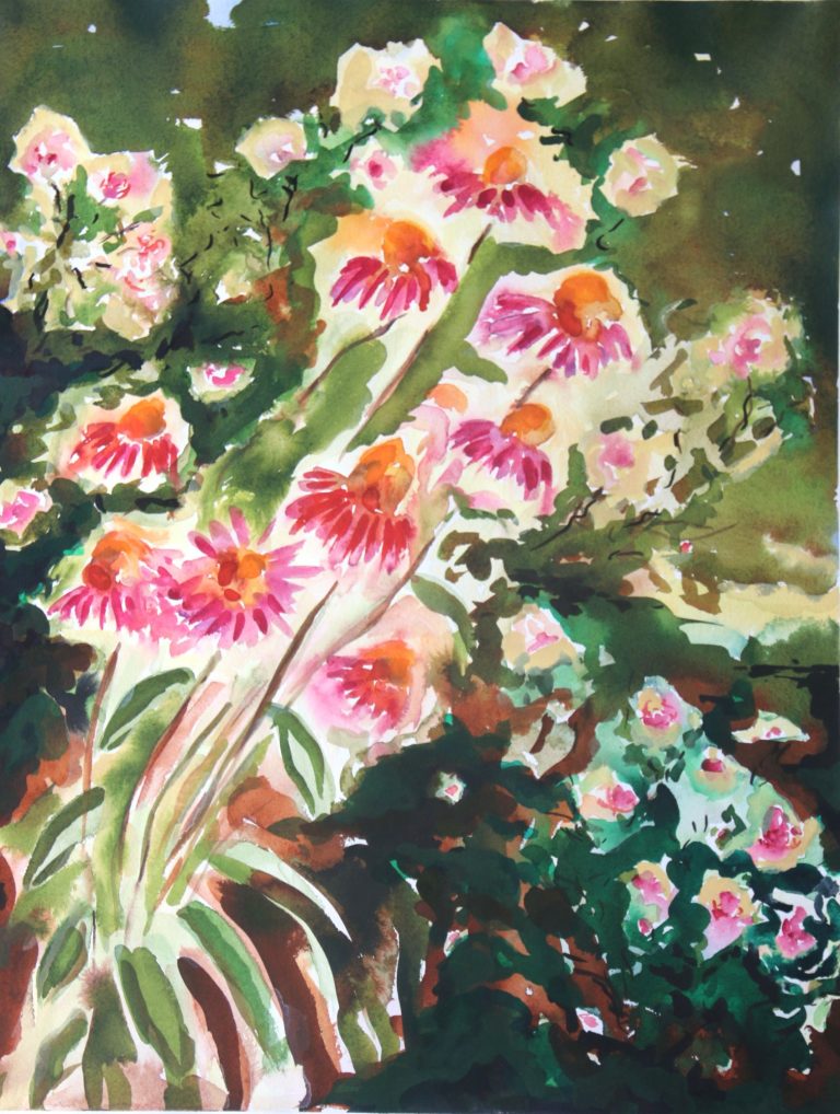 aus der Serie Secret Garden (2022), Aquarell und Tusche, 60 x 50 cm