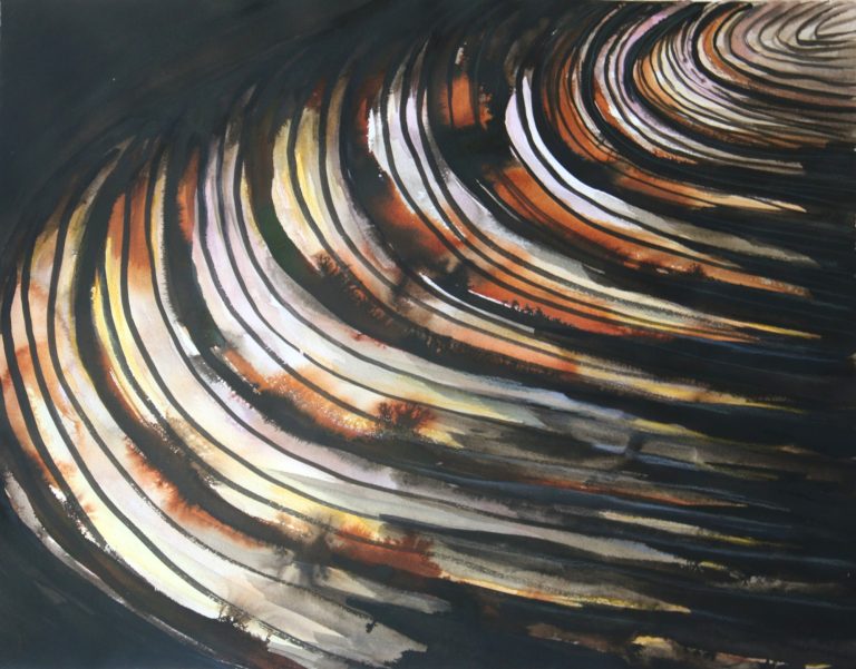 Mit den Jahren III (2022), Aquarell und Tusche, 50 x 60 cm