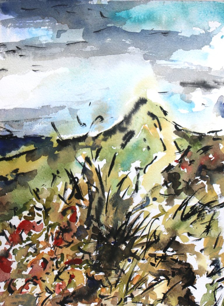 Sylter Düne (2022), Aquarell und Tusche, 32 x 24 cm