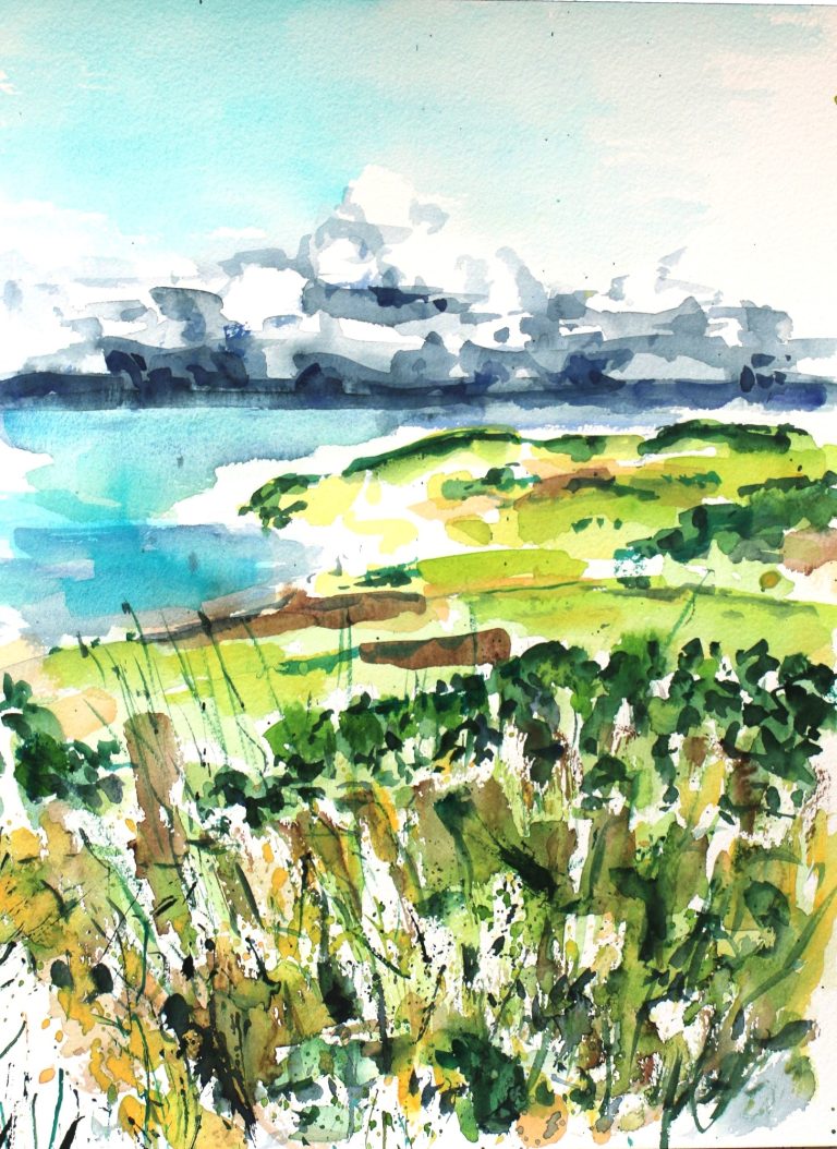 Mönchsgut (2025), Aquarell, 32 x 24 cm
